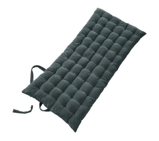 Matelas De Sol 60x120cm Velours De Coton Capitonné Coloris Ardoise - Harris