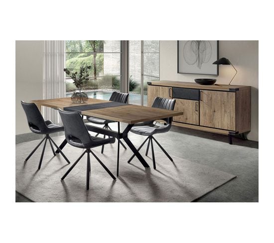 Ensemble Buffet 4 Portes Et Table Allongeable 180-230 Cm - Thibault