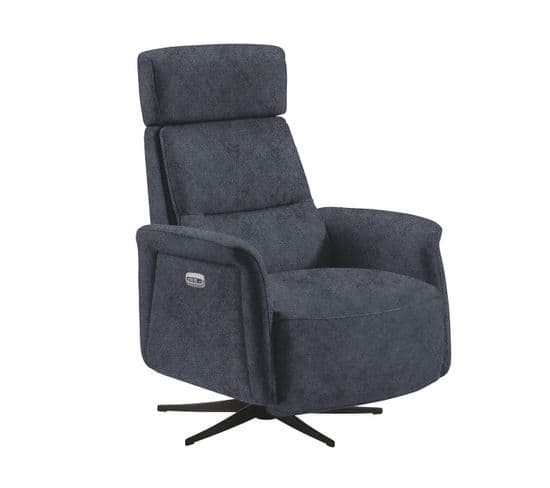 Fauteuil Relax Electrique Microfibre Bleu - Nazare