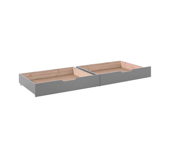 Lot De 2 Tiroirs De Lit Gris Pour Lits Superposés 2 Places - Martin