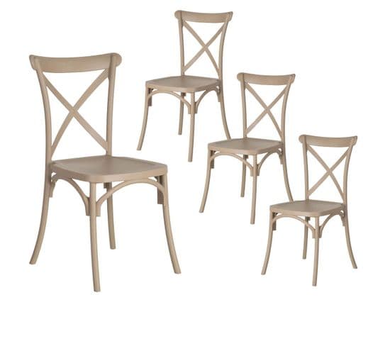 Lot De 4 Chaises Plastiques Beiges - Clairin