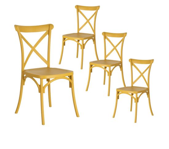 Lot De 4 Chaises Plastiques Jaunes - Clairin