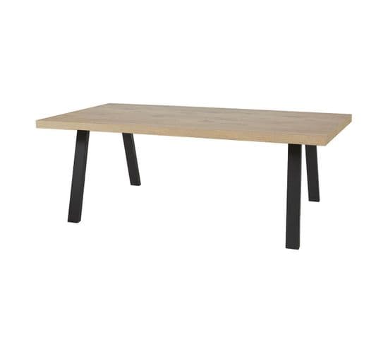 Table Rectangulaire 230cm Aspect Bois Piètement à Métal Noir - Canyon