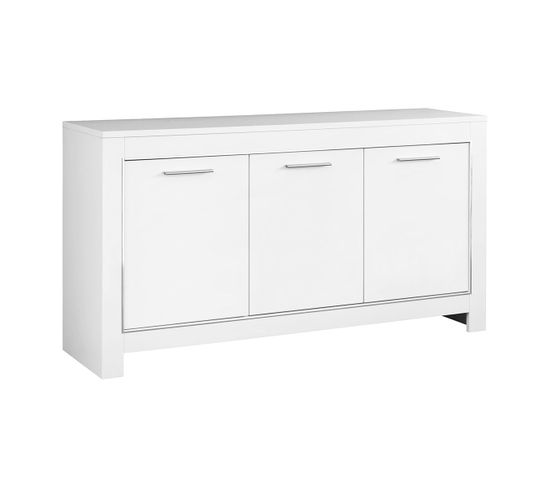 Buffet 3 Portes L160cm Laqué Blanc Brillant - Denae