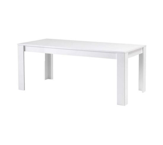 Table De Repas Rectangulaire 190x90cm Laquée Blanc Brillant - Denae