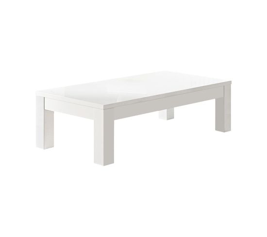 Table Basse L138cm Laquée Blanc Brillant - Deyton