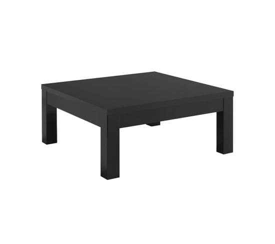 Table Basse Carrée 100cm Laquée Noir Brillant - Deyton