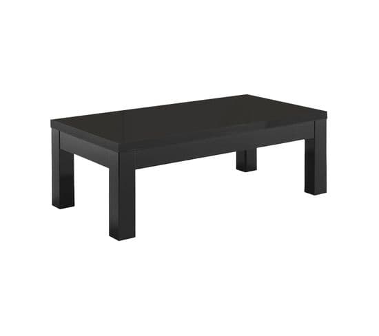 Table Basse L127cm Laquée Noir Brillant - Deyton