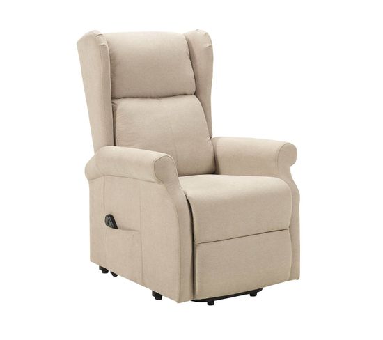 Fauteuil Relax Releveur Electrique Tissu Ivoire - Andora