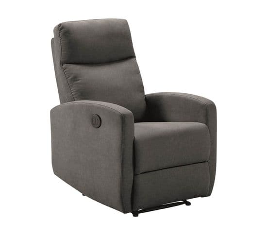 Fauteuil Relax Electrique Tissu Gris Foncé - Lerida