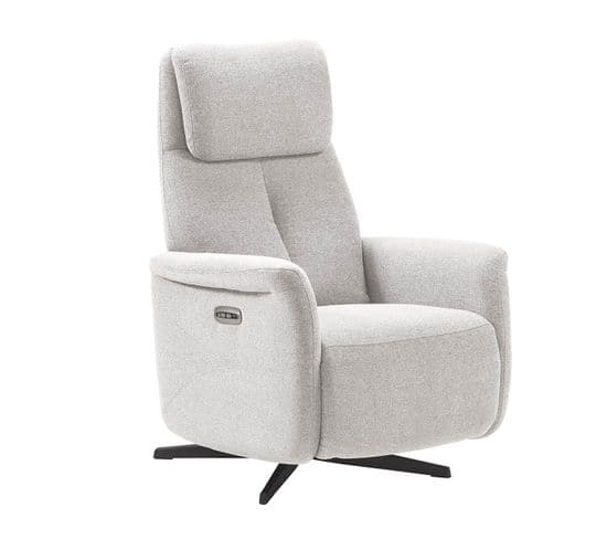 Fauteuil Relax Electrique Tissu Gris Perle - Gandia