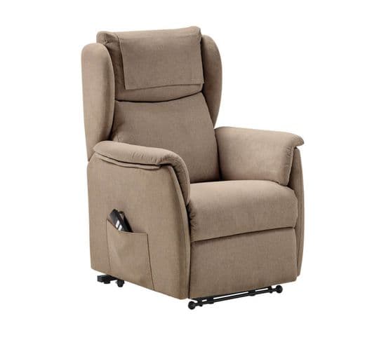 Fauteuil Relax Electrique Releveur Tissu Marron - Orense