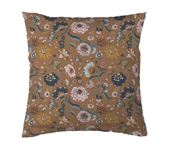 Taie D'oreiller 60x60cm Gaze De Coton Motifs Fleurs - Oxalis