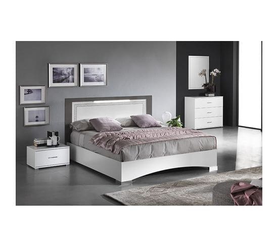 Chambre 160x200cm Avec Commode Et Chevets - Fadily