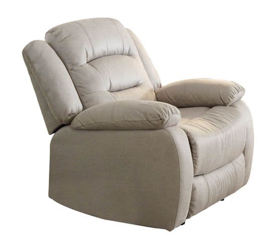 Fauteuil Relax Manuel Tissu Beige - Jans