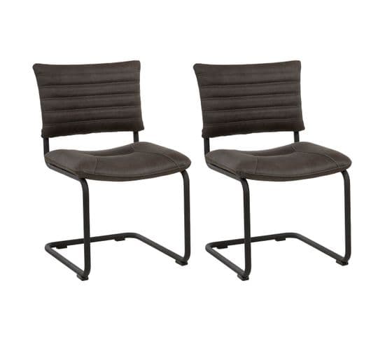 Lot De 2 Chaises Matelassées Anthracite - Assila