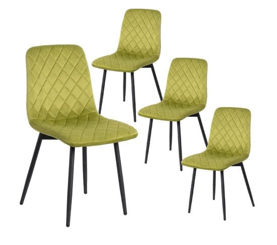 Lot De 2 Chaises Surpiquées Tissu Vert Clair - Passo