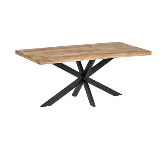 Table De Repas 180cm En Manguier Et Métal Noir - Movan