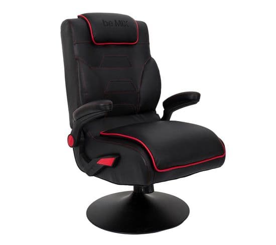 Fauteuil De Bureau Rabattable Noir Et Rouge - Rayso