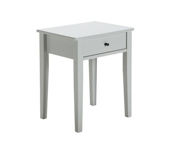 Chevet 1 Tiroir Mdf Et Pin Coloris Gris Clair - Colina