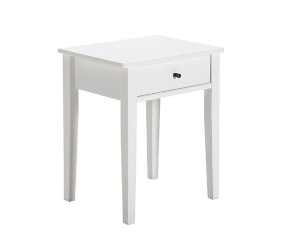 Chevet 1 Tiroir Mdf Et Pin Coloris Blanc - Colina