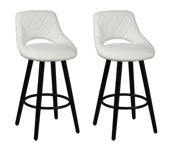 Lot De 2 Tabourets Blancs - Niels