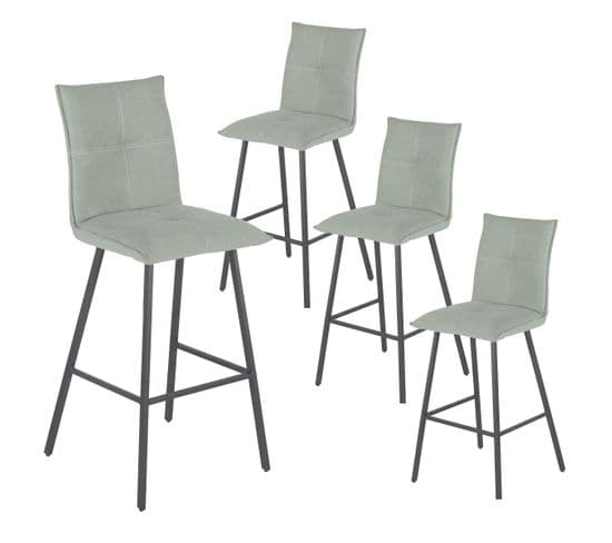 Lot De 4 Tabourets Vert D'eau Hauteur H65cm - Lagos