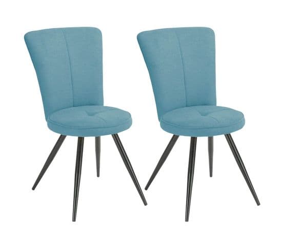 Lot De 2 Chaises Matelassées Bleues - Paril