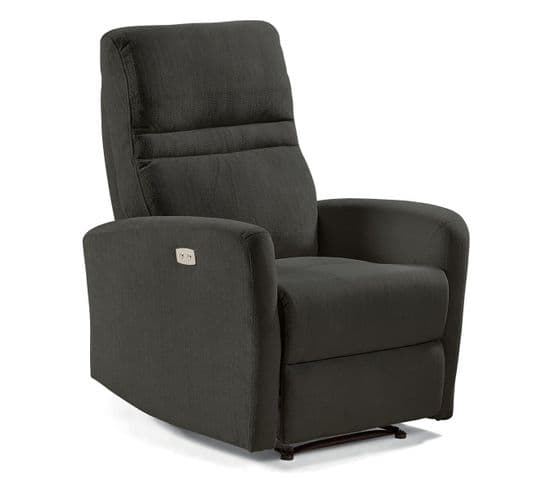 Fauteuil Relax Electrique Tissu Gris Foncé - Yangas