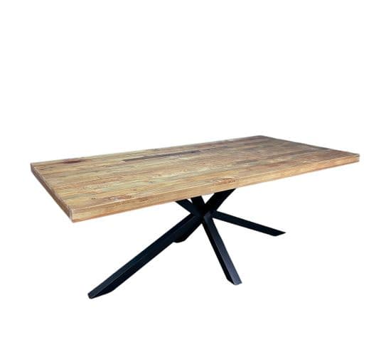 Table Pied Central En Bois Recyclé 200 Cm Canberra