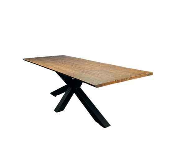 Table à Manger En Bois De Chêne Bordures Naturelles 200 Cm Oka