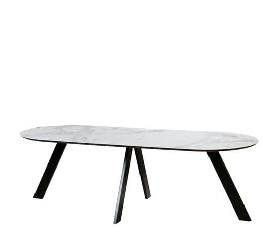 Table à Manger En Céramique Blanche Mate 240 Cm Bergame