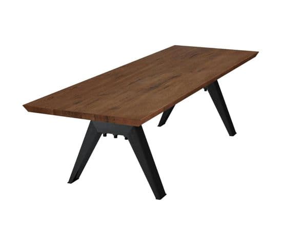 Table à Manger Extensible En Chêne Brun 200 Cm Palerme