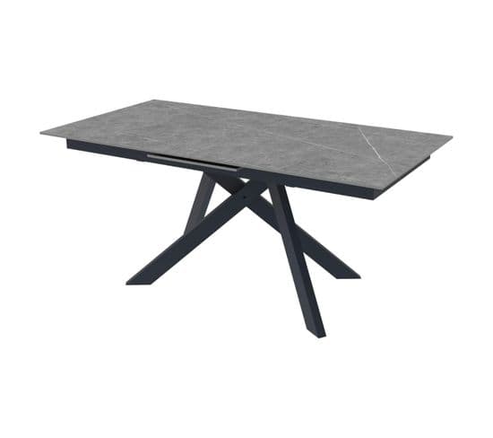 Table Céramique Extensible Grise Marbrée 170-214 Cm Ottawa