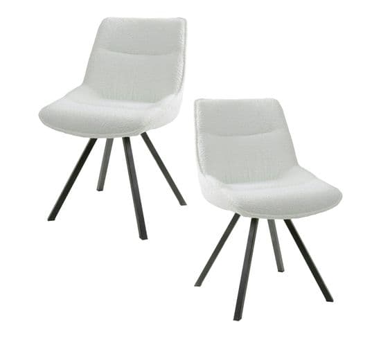 Chaise Blanche En Bouclette Style Moderne (lot De 2) Galway