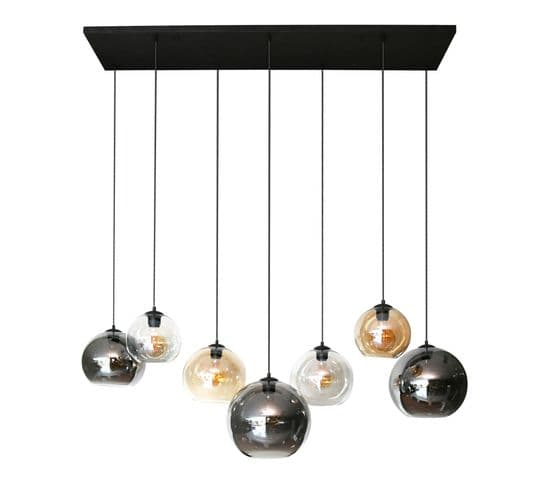 Suspension Globe 7 Lampes Multicolores Nova