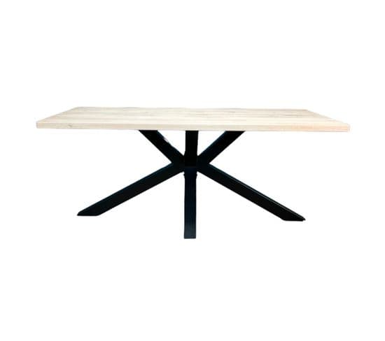 Table Extensible En Chêne Blanc Bords Droits 180 Cm Etna