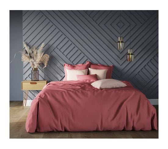 Housse De Couette Coton Tertio®  Vieux Rose -140 X 200