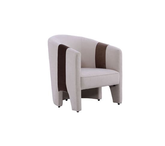 Fauteuil En Velours Tara - Beige