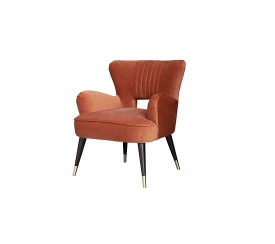 Fauteuil En Velours Jak - Orange