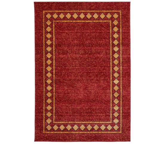 Tapis Salon 120x180 Tissé Rouge Rectangle Motif Simple Chobay 3