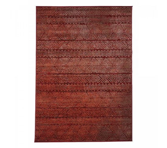 Tapis Berbère 160x230 Tissé Motif Ethnic Af1 Chila Rouge