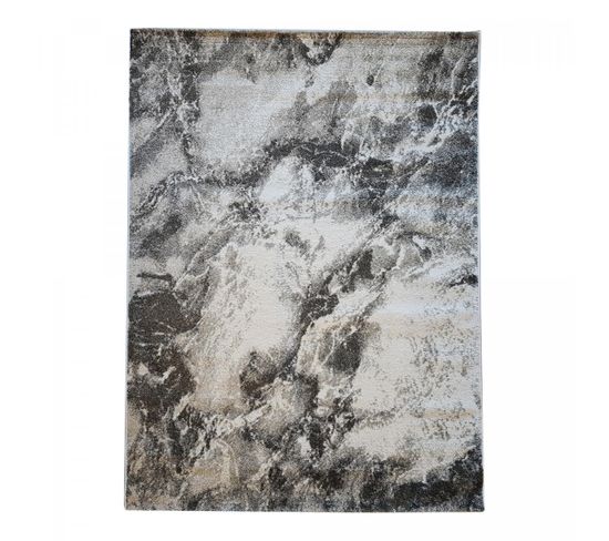 Tapis Salon 120x170 Delamer Anthracite, Noir, Blanc