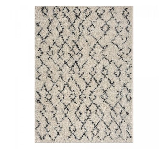 Tapis Berbère Style 120x170 Benyle B Crème, Gris Foncé