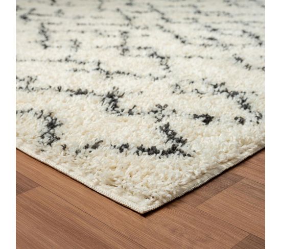 Tapis Berbère Style 160x220 Benyle B Crème, Gris Foncé