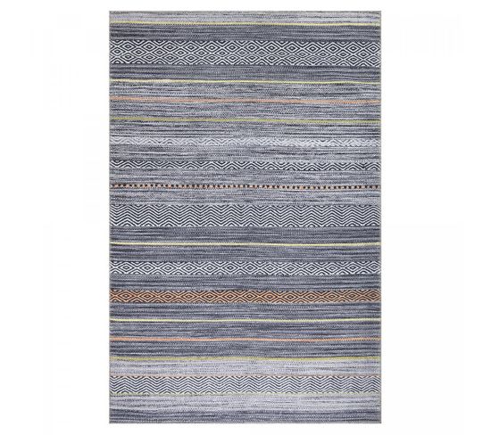 Tapis Salon 115x180 Nobasta Gris, Orange, Jaune, Blanc