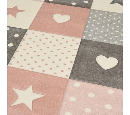 Tapis Enfant 80x150 Rectangle Tissé Crème Minikids