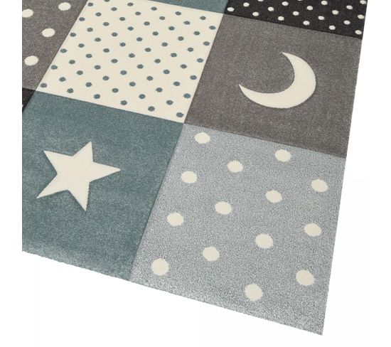 Tapis Enfant 80x150 Rectangle Tissé Crème Minikids 2