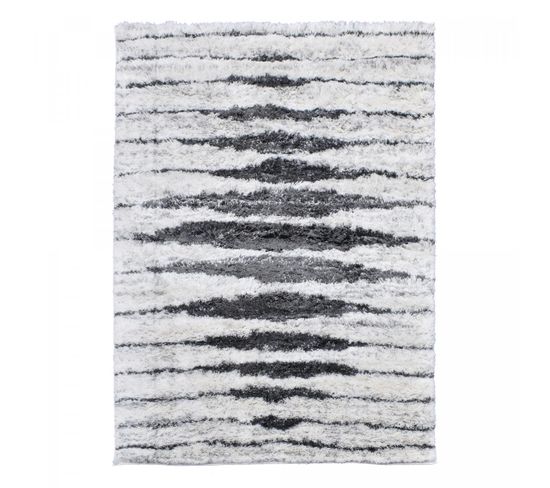 Tapis Shaggy 160x220 Doux 5 Crème, Gris Foncé