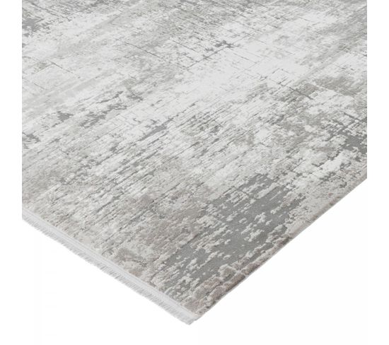 Tapis Salon 200x290 Tissé En Acrylique Gris Rectangle Motif Oriental Faly1